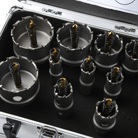 Kit de scies cloches Naipu 13 pièces 19-75 mm à pointe en carbure de tungstène (TCT) avec boîte en aluminium pour métal et acier inoxydable