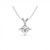 Bijoux pour femmes, or 14 carats, colliers tendance pour femmes, diamants de laboratoire taille princesse, collier de mariage, chaînes de fiançailles, bijoux fins