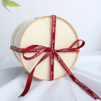 Ronde houten cadeauverpakking voor taarten, op maat gemaakte houten opbergdoos met logo