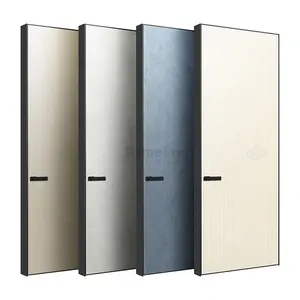 Morden design door aluminum wooden door solid wood internal hidden frameless door for home