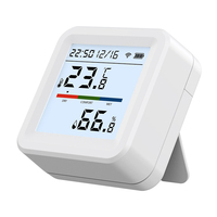 Higrómetro Inteligente WiFi Tuya con Retroiluminación, Sensor de Temperatura y Humedad, Compatible con Alexa, Google Home y Asistente