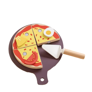Jeu de <span class=keywords><strong>cuisine</strong></span> d'imitation pour enfants <span class=keywords><strong>en</strong></span> alliage d'aluminium, ensemble de simulation de découpe de pizza, fruits et légumes pour jeu de rôle - Product Image 2