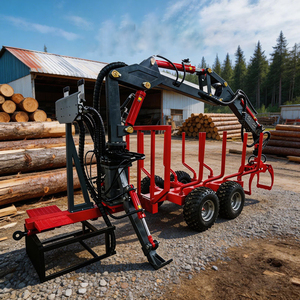 Remolque <span class=keywords><strong>Forestal</strong></span> Reforzado Personalizado STR <span class=keywords><strong>con</strong></span> Grúa para Transporte de Troncos y Equipo de Remolque <span class=keywords><strong>Forestal</strong></span> - Product Image 2