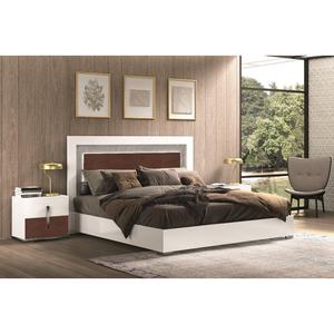 סט ריהוט לחדר שינה הכולל שידת לילה מודרנית יוקרתית ממלמין בהתאמה אישית, מיטה זוגית בגודל קינג סייז, סיטונאי מהמפעל - Product Image 3