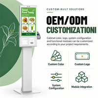 Kiosque libre-service sur pied OEM avec imprimante thermique 80 mm, lecteur de codes QR et caméra pour restaurants à service rapide