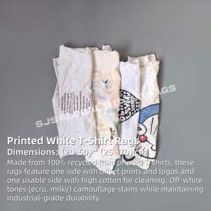 Paños de Limpieza de Algodón de Alta Calidad, Paños de Algodón Blancos Estampados, Paños Industriales Blancos para Limpieza - Product Image 2