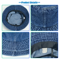 Sombrero de Pescador de Mezclilla de Alta Calidad con Logotipo Personalizado Bordado, Sombrero de Ala Ancha Moderno para Exteriores para Hombres y Mujeres