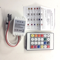 Contrôleur LED RGB à 2 canaux avec télécommande IR REL Power CON-IR24B-2CHMC, dimmable, 12V DC, corps en plastique, LED SMD