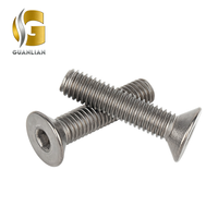 Sekrup Kepala Datar Hex Socket Cap dari Paduan Titanium Kelas 2 Non-Standar DIN 7991 dengan Kepala Tombol Hex Socket Security