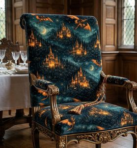 Tela de tapicería estampada de dragones y castillos de primera calidad, por yarda, tela artística de fantasía con dragones para muebles y sofás - Product Image 3