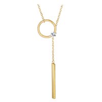 Bijoux de haute qualité en argent sterling 925 plaqué or Long cercle signe Y collier pour femmes