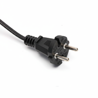 Cordon d'alimentation CA européen VDE à 2 broches, 220~250V 16A, noir, extrémité femelle IEC, appareil électroménager IP35