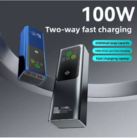 Batterie externe portable OEM haute capacité 100W étanche avec écran LED pour ordinateur portable, prises Type-C et USB, prise en charge de la charge rapide