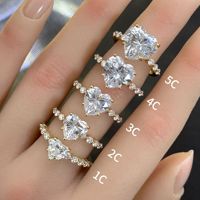 Cincin Pernikahan Wanita Mewah 1/2/3/4/5 Karat Batu Moissanite Berlapis Emas 18K Perak Sterling Model Prong Setting Gaya Mewah Ringan