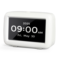 Jam Alarm Kalender Digital Elektronik Desktop Layar HD Besar 4.3" Desain Modern Persegi Daya Eksternal 5 Alarm 3 Pengingat Pil