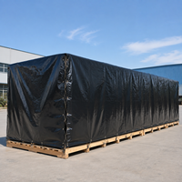 Tissu polyester PVC enduit noir 3 m x 3,5 m pour bâche de camion robuste, protection et stockage de marchandises