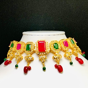 Traditional Brass Plated Pearl <b>Necklace</b> and Earrings Set <b>for</b> Women Ethnic Wedding & Party Wear Bulk Product - Product Image 5