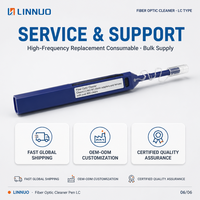 Stylo de nettoyage de fibres optiques LC 1,25 mm, outil de nettoyage en un clic pour connecteurs LC MU UPC APC, 800+ nettoyages, FTTH FTTX (lot de 1)
