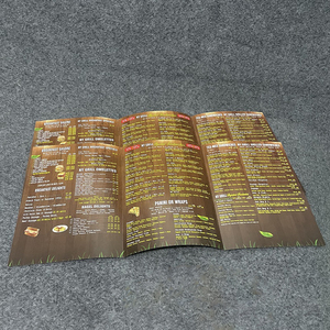 Chất lượng cao tùy chỉnh in nhà hàng thực phẩm tờ rơi giấy tráng đầy màu sắc in ấn takeout menu trifold tờ rơi - Product Image 5