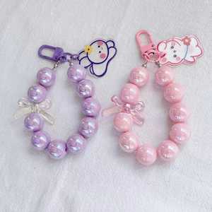 Wholesale New Design Cute Cartoon Keychain DIY Colorful Crystal Beaded Acrylic Hanging <b>Key</b> <b>Chains</b> Lanyard Phone Accessories Gift - Product Image 4