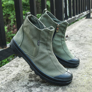 Bottes de désert montantes 2026 à languette intégrée et lacets ronds pour hommes, en toile, pour la randonnée en extérieur et les sports décontractés - Product Image 2