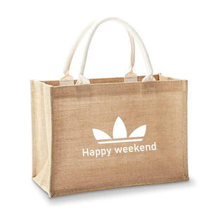 Custom Printed Logo Strap Plain Grocery Shopping Promotional Hessian Burlap <strong>Jute</strong> <strong>Tote</strong> <strong>Bag</strong> For Advertising - Product Image 6