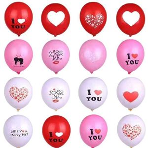 Corazón con estampado de helio/¿Te casarás conmigo/recién casado/Sr. Sra./Te amo globo de látex para decoración de bodas - Product Image 6