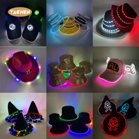 Casquette de baseball YACHEN à LED et fibres optiques, 100 % polyester, lumineuse, pour rave, hip-hop, concerts, clubs, scènes, festivals