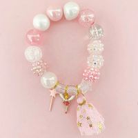 2024 moda dulce Color caramelo pulsera con cuentas pulseras con lazo para niños niñas amistad al por mayor