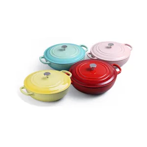 Non-Stick Cook Pots Nederlandse Oven Ijzeren Gegoten Emaille Pot Gietijzeren Braadpan Kookgerei Set