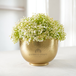 Maceta de Flores de Latón Hecha a Mano Ecológica, Elegante Macetero para Plantas de Interior y Exterior, Flores y Decoración de Mesa para el Hogar en Venta - Product Image 3