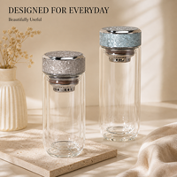 Tasse isotherme en titane avec infuseur à double paroi pour le thé, idéale pour le bureau et les voyages, disponible en marque blanche