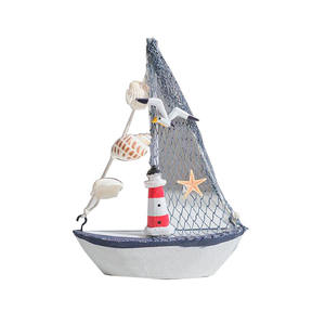 Coquille méditerranéenne décoration de <span class=keywords><strong>petit</strong></span> bateau en bois modèle de <span class=keywords><strong>voilier</strong></span> en bois l ornements de bateau artisanal pour enfants avec logo personnalisé - Product Image 1