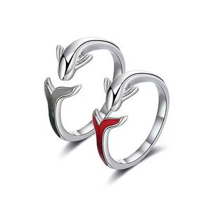 Anillos De Pareja Silver Plated Fish Tail Creative <b>Couple</b> <b>Ring</b> Wedding <b>Ring</b> Adjustable Open Wedding <b>Couple</b> <b>Ring</b> - Product Image 1