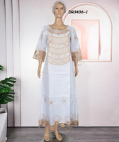 Kaftan de bonne qualité pour femmes africaines, robe Boubou Bazin Riche du Nigéria et du Sénégal avec écharpe
