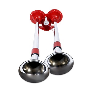 Wenle, klaxon à air universel électronique double <span class=keywords><strong>trompette</strong></span> de haute qualité, 65 cm, 12/24 V, double <span class=keywords><strong>trompette</strong></span> longue, pour camion, fourgon, train, bus - Product Image 2