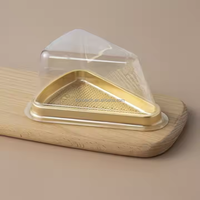 Boîte à gâteau triangulaire jetable écologique personnalisée en PET 0,3 mm, emballage pour tranches de cheesecake, couvercle transparent, marque TIANCHOU