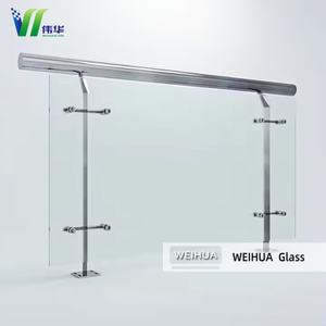 <span class=keywords><strong>Barandilla</strong></span> Moderna para <span class=keywords><strong>Balcón</strong></span> Exterior, Escalera, Villa, de Vidrio sin Marco, con Tira de Luz LED y Canal en Forma de U de Acero Inoxidable - Product Image 2