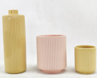 Bougeoir rond en céramique personnalisé avec diffuseur en verre roseau bouteille ensemble de parfums pour la décoration intérieure et les cadeaux vides