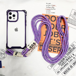 Étui à sangle à quatre coins pour Samsung Galaxy A54 A55 <span class=keywords><strong>S22</strong></span> S24 Ultra S23 Plus S24Ultra bandoulière <span class=keywords><strong>cordon</strong></span> lanière antichoc couverture transparente - Product Image 2