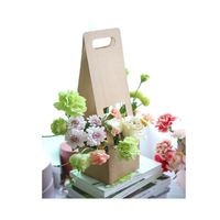 Boîtes cadeaux en papier pour bouquets avec poignée d'emballage d'arrangement de plantes de fleurs fraîches personnalisées
