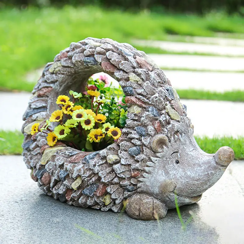 Outdoor Garden Igel Form Topf im europäischen Stil Indoor Animal Planter Resin Crafts Home Dekoration Igel Flower pot Ornamente