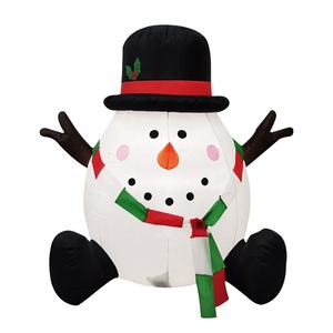 4FT Décorations Extérieures Mignon Bonhomme De Neige Assis Blow Up Noël Gonflables Bonhomme De Neige - Product Image 1