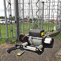Treuil électrique en acier 24V 12V avec câble en acier, télécommande, pour remorque tout-terrain