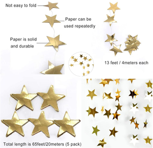 Guirnaldas <span class=keywords><strong>de</strong></span> Papel Metálico con Puntos y Estrellas, Serpentinas Decorativas <span class=keywords><strong>para</strong></span> Eid/Ramadán Mubarak, Año Nuevo, <span class=keywords><strong>Cumpleaños</strong></span>, Navidad, Artículos <span class=keywords><strong>para</strong></span> Fiestas - Product Image 4