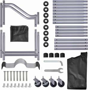 Sorter Cart 4-<b>Bag</b> Classics Rolling <b>Laundry</b> Hamper, Sturdy Frame with 60KG Weight Capacity, Black - Product Image 2