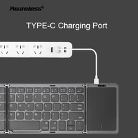 Produsen Grosir OEM/ODM Keyboard Nirkabel Bluetooth Lipat Tipis Portabel dengan Touchpad untuk Tablet, Notebook, dan Smartphone