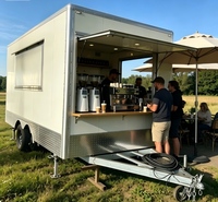 Remorque de café mobile en aluminium entièrement équipée, camion de restauration moderne pour les cafés, les en-cas et la vente de fast-food