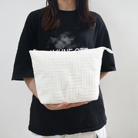 Grande trousse de toilette en tissu éponge avec fermeture éclair, pochette de maquillage, organiseur de maquillage, sacs de rangement pour articles essentiels, trousse de toilette de voyage