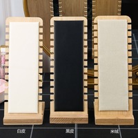 Présentoir à bijoux pliable HongFa en bambou et cuir/velours, support détachable pour colliers et bracelets, idéal pour la vente au détail